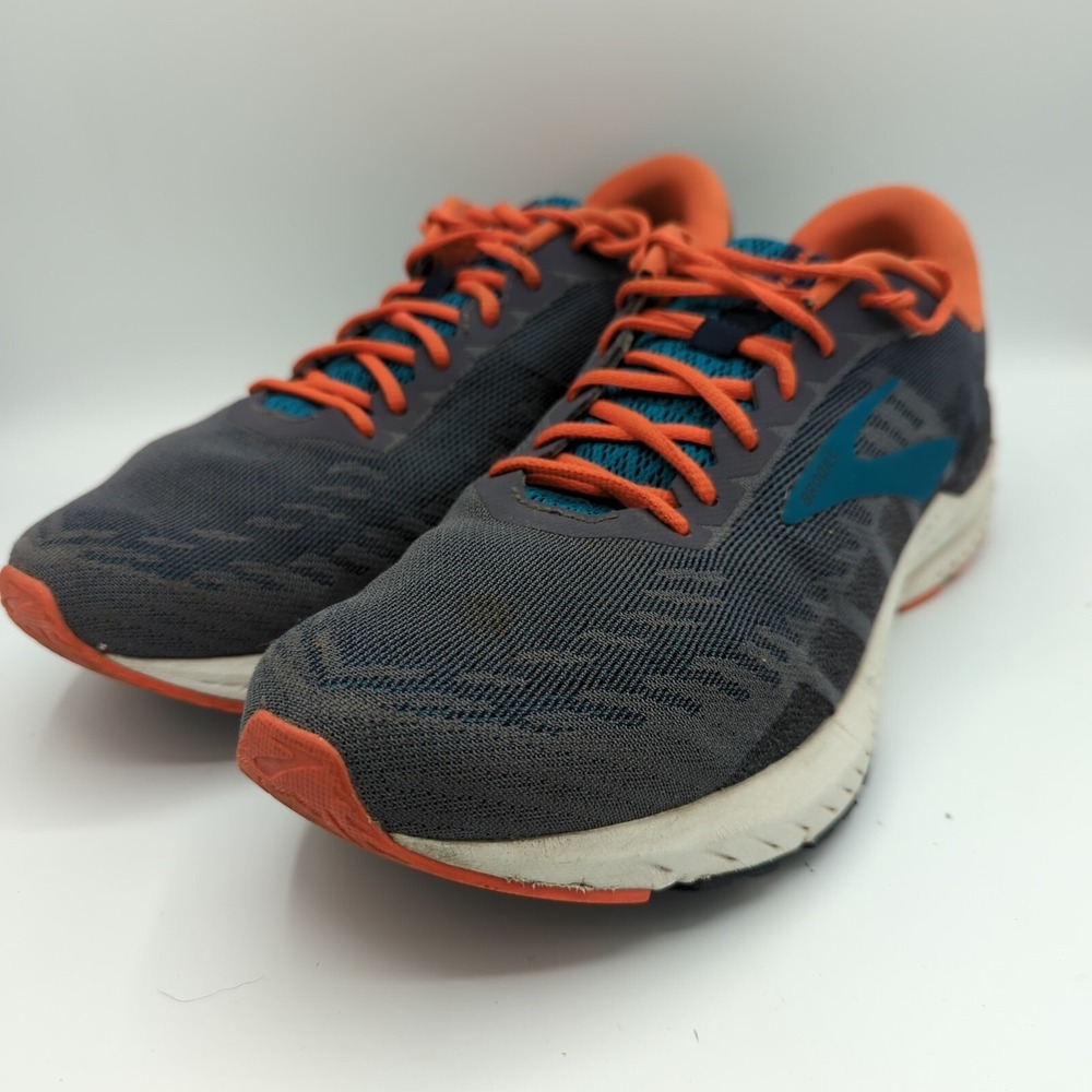 Brooks Ravenna 10 Running Shoes Mens 9 D Medium Gray Orange Mesh Gym Trail